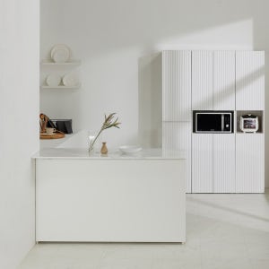 크라운퍼니쳐 심플&템바보드 화이트 아일랜드식탁 홈바테이블