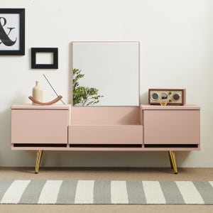 케이티 1200 좌식 화장대 거울 서랍 화장품 수납장