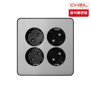 제일전기 디아트플러스 메탈실버 콘센트 4구