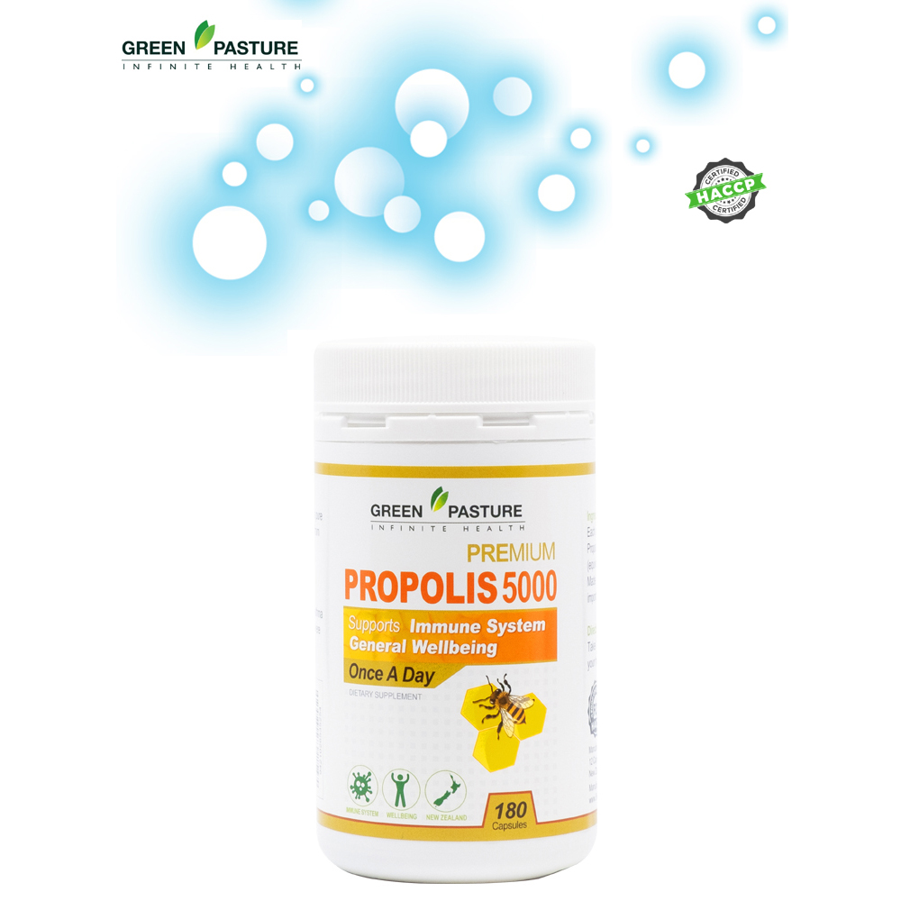 그린파스처 뉴질랜드 고함량 면역력 감기예방 <b>프로폴리스 5000</b>mg 180캡슐 6개월