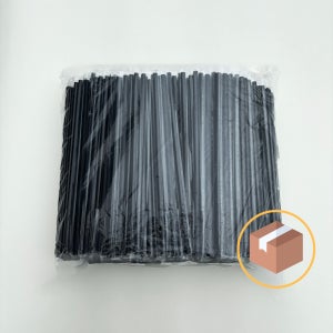 일회용 일자 빨대 스트로우 일자 7mm 21cm 검정 개별 1박스 10000개
