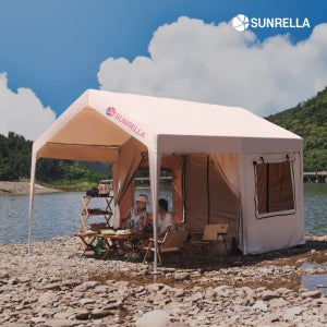 썬랠라 몽골텐트 캐노피 천막 바람막이 포장마차 옥상 테라스 그늘막 2x2m창문형천4면