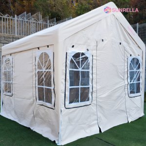 썬랠라 몽골텐트 캐노피 천막 바람막이 포장마차 옥상 테라스 그늘막 2x2m창문형천4면