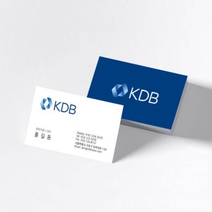 로고를 강조하여 돋보이는 KDB명함 금융 보험 명함