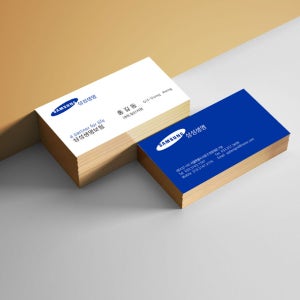 짙은배경색이 신뢰를 주는 삼성생명명함 삼성보험 생보 명함