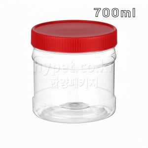 플라스틱 젓갈용기 냉장냉동 소분 된장 고추장 광구통 700ml, 적색캡, 200개