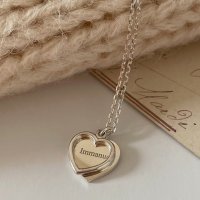 브룸 (각인비 포함!) 925silver heart 2 line necklace(2color)