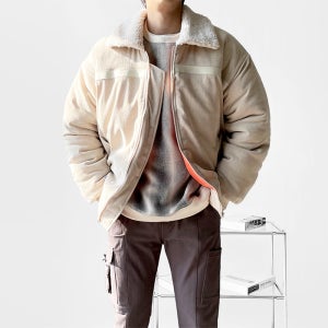 코듀로이 무스탕 항공 남자패딩점퍼 - 2color