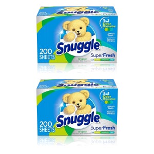 스너글 플러스 섬유유연제 시트형 200개입 2팩 오리지널 Snuggle Plus SuperFresh Fabric Softener Dryer