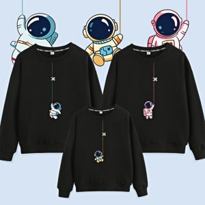 커플 시밀러룩 스트릿패션 우주인 캐릭터 가족 맨투맨