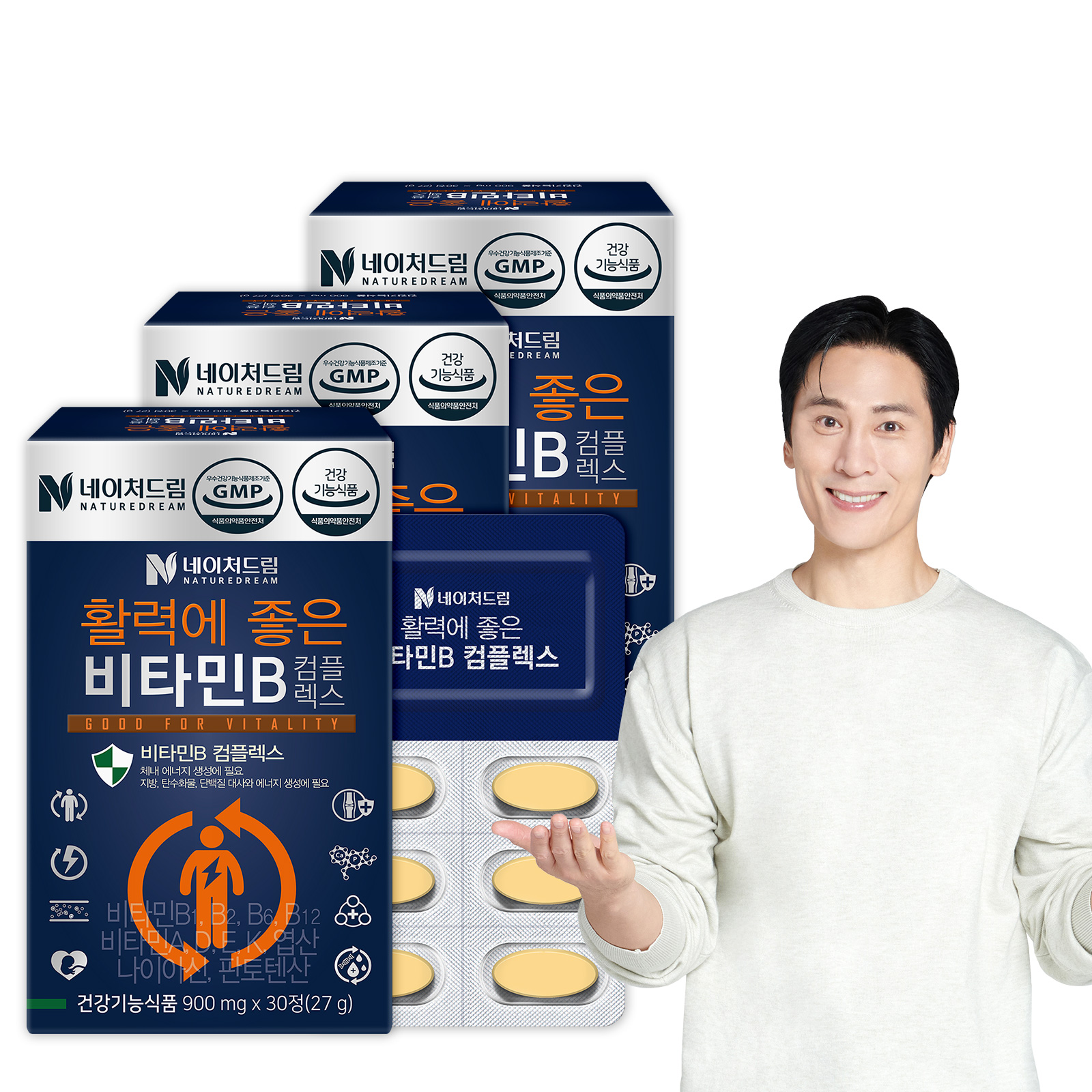 <b>네이처드림</b> 활력에 좋은 <b>비타민</b>B 컴플렉스 30정 3박스
