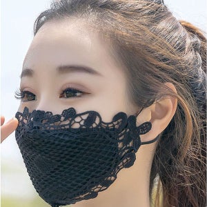 자외선차단마스크 레이스 망사 여름 패션마스크 면