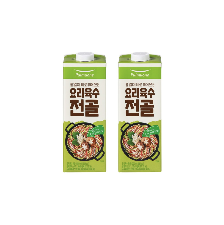 <b>붓기</b>만하면 완성! <b>풀무원</b> 물 없이 바로 부어쓰는 요리육수 전골 1000ML, 2개