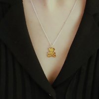 [골든베어 목걸이] 925실버 순은 18K gold 곰돌이 참 necklace