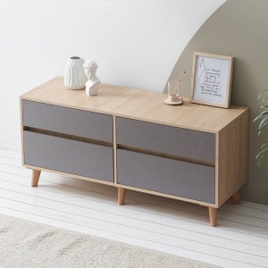 케이컴퍼니 이음 2단 1200 거실장 4서랍형 TV거실장 높은 수납 K12002SIN4C