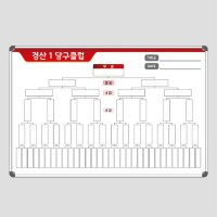 당구 클럽 스포츠리그 대진표 인쇄보드 도안칠판 뉴슬림 실버프레임 600x400