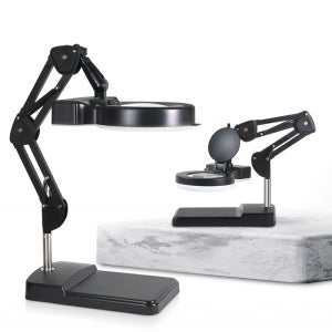 조명 확대경 HSK-102 102L (LED) 스탠드 돋보기 피부 작업용 독서 블랙