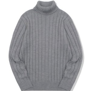 츄러스 패턴 데일리 니트 폴라티