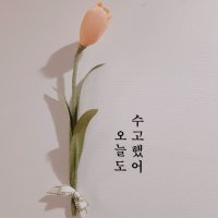 주름지꽃튤립 인테리어꽃 조화 웰컴플라워 +감성글귀