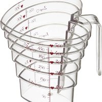 야마자키 계단형 투명 다용도 세제계량컵 하트모양 500ML 핑크