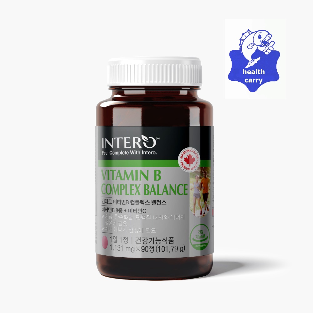 헬스캐리 인테로 비타민B 콤플렉스 밸런스 3개월분 비타민C 엽산 나이아신 비오틴 판토텐산