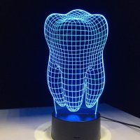 아크릴 무드등 램프 고양이 달 LED 3D 특이한 USB 캐릭터 수입 조명환상적인 환상 치아 야간 다채로운 침실 테이블 멋진 치과 의사에게 선물로