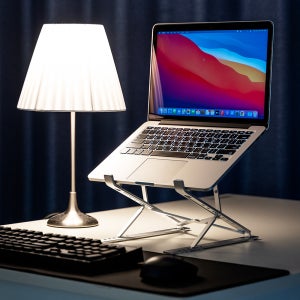 2단 언제나 거치대 휴대용 노트북 거치대 맥북 에어 스탠드 접이식 받침대 각도 높이 조절