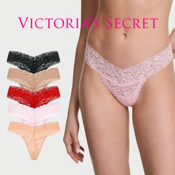 (국내)(1+1) 빅토리아시크릿 여성 레이스 편한 티팬티 thong 망사 시스루