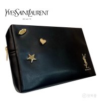 YSL 입생로랑 블랙 별 사각 파우치 / 검정색 화장품파우치