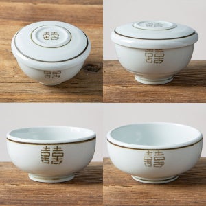 국산 전통문양 뚜껑 주발 대접 제사그릇 희고백자 밥공기 국공기 도자기 그릇