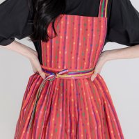 (9월11일 11차 입고)명썸 앞뒤로 입는 [색동 꽃자수 한복앞치마] 한국적인 깨끼바느질 앞치마