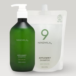 나인밀라 애플민트 지성두피용 탈모샴푸 본품 (+ 리필 추가선택) 레몬향, 500ml, 2개
