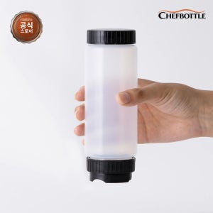 쉐프의소스통 350ml 흐르지않는 거꾸로 업소용 대용량 잘라쓰는 케찹 소스소분용기 오일통