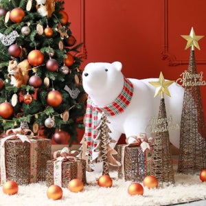 엎드린 북극곰 /특대형 겨울 장식 인형 크리스마스 인테리어