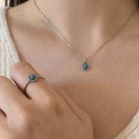 실버925 앤틱 젬스톤 원석 유화 목걸이 Silver925 Antique Gemstone Necklace