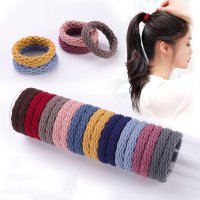 10pcs 여자 여자 간단한 기본 탄성 헤어 밴드 넥타이 scrunchie 포니 4