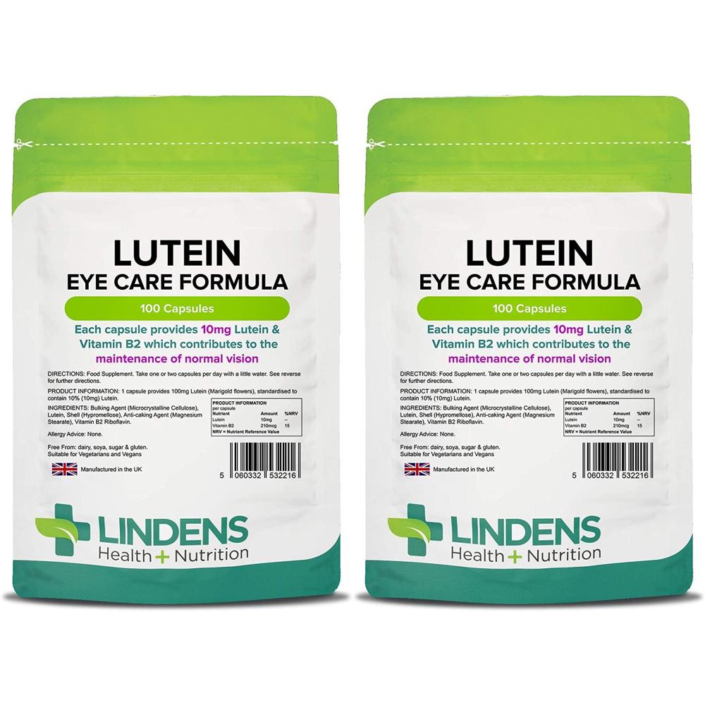 린덴스 루테인 <b>아이 케어 포뮬러</b> 10mg 100캡슐 2팩