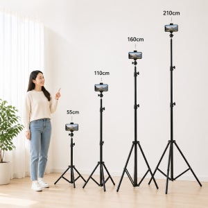 2.1m 초고높이 촬영 삼각대 스마트폰 카메라 겸용 브이로그 유튜브 방송용