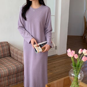 가을 원피스 골지 차르르 자체제작 H라인 롱 원피스 홈웨어