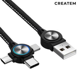 튼튼한 3in1 충전케이블 - C타입, 8핀, 마이크로 5핀 / 아이폰 라이트닝 케이블