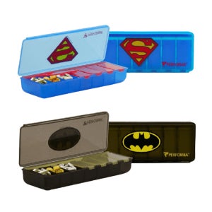 Performa 퍼포마 DC코믹스 배트맨,슈퍼맨 휴대용 약통 비타민 케이스
