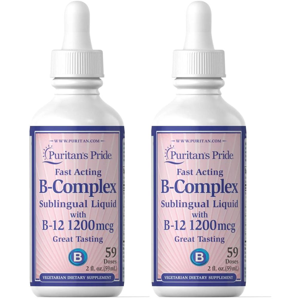 Puritans Pride 패스트 액팅 <b>리퀴드 비타민B</b> <b>컴플렉스</b> 59ml 2개