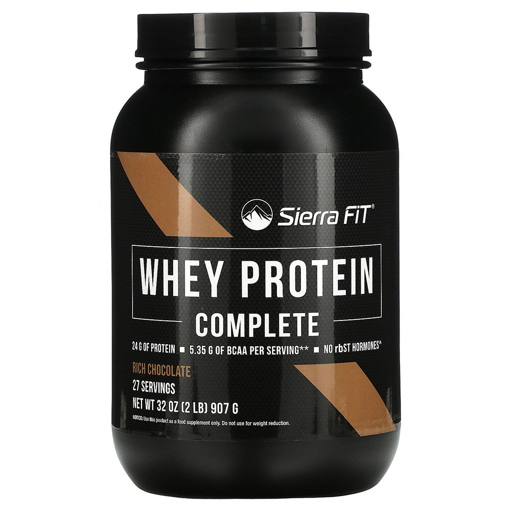 <b>Sierra Fit</b> <b>시에라핏</b> 유청 단백질 컴플리트 리치 초콜릿 907g 비타민D <b>칼슘</b> 칼륨 식이섬유 함유