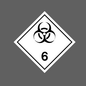제6급 (전염성물질) 제6.2급 운송 컨테이너 항공 선박 위험물 표시 스티커 10x10cm