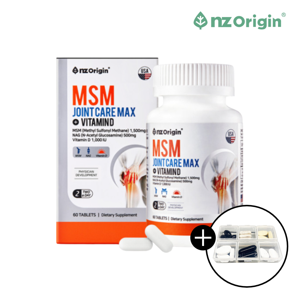 <b>엔젯오리진</b> MSM <b>엠에스엠</b> 관절 조인트 케어 식이유황 MSN 관절영양제 60정