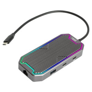 7in1 USB C타입 허브 RGB LED 멀티스테이션 NX1201