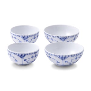 로얄코펜하겐 블루 하프 레이스 한식기 밥공기 국공기 세트 2인조 (4P)