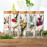 드라이플라워 유리병 꽃편지 - 감성 여자친구 부모님 꽃선물 기념일 100일 생일 편지 러브레터 프리저브드 어버이날 카네이션