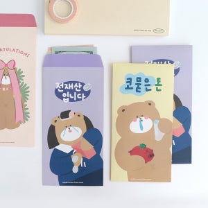 모모봉투 러블리베어 현금 용돈 봉투 (5매입)