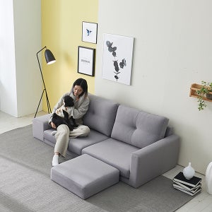 [지베스] 코지 분리형 아쿠아텍스 3인용 좌식소파+스툴